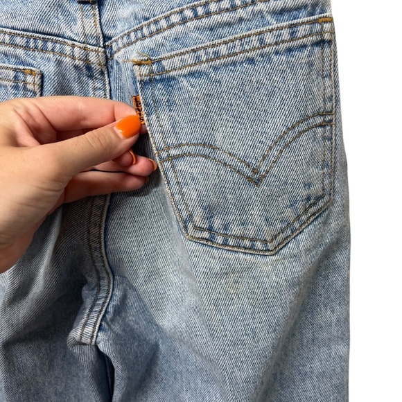 Vintage Custom Embellished Levi's 550 Orange Tabs Kids - Picture 4 of 5